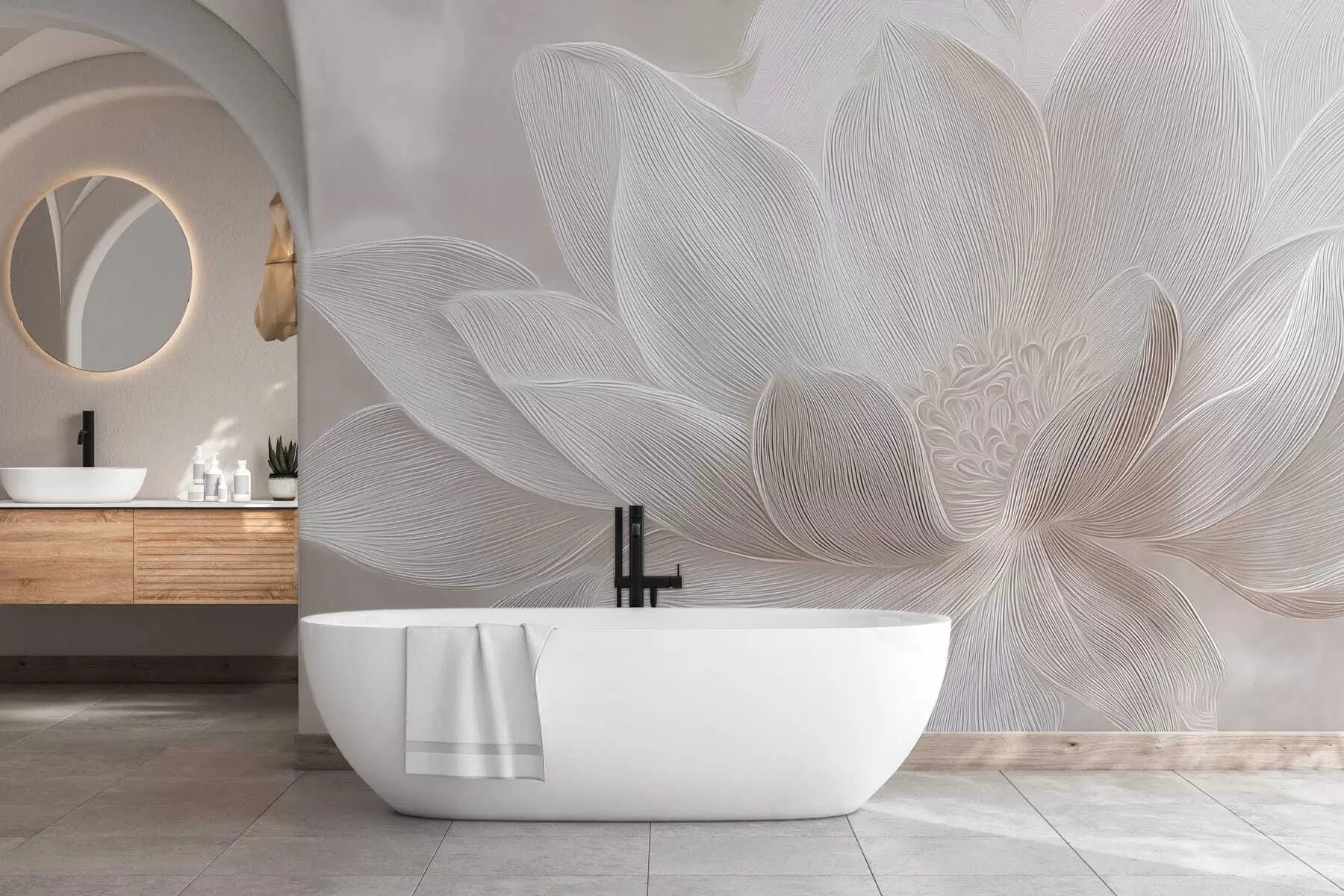 Fototapety Abstraktné vlny v svetlo béžových odtieňoch w05266