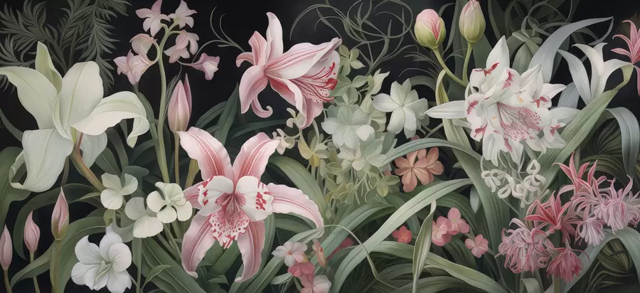 Fototapety Fantastické kvety na tmavom pozadí w05278