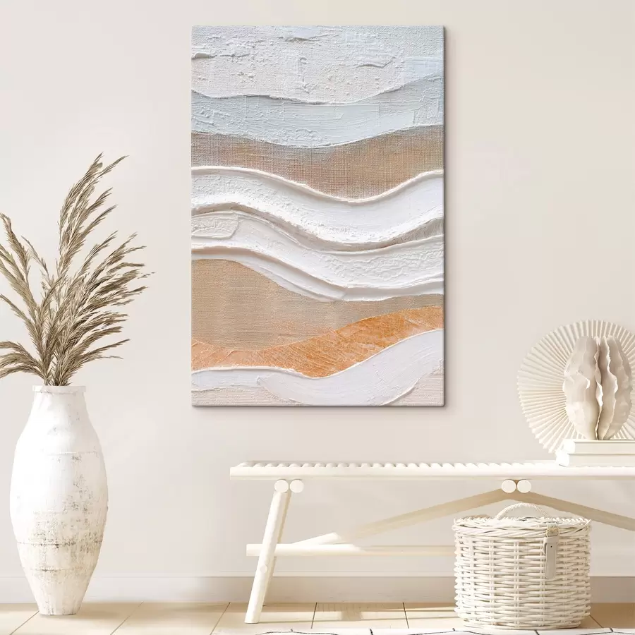 Obraz Textúrovaná kompozícia s výraznými ťahmi štetcom v minimalistickom štýle s47965