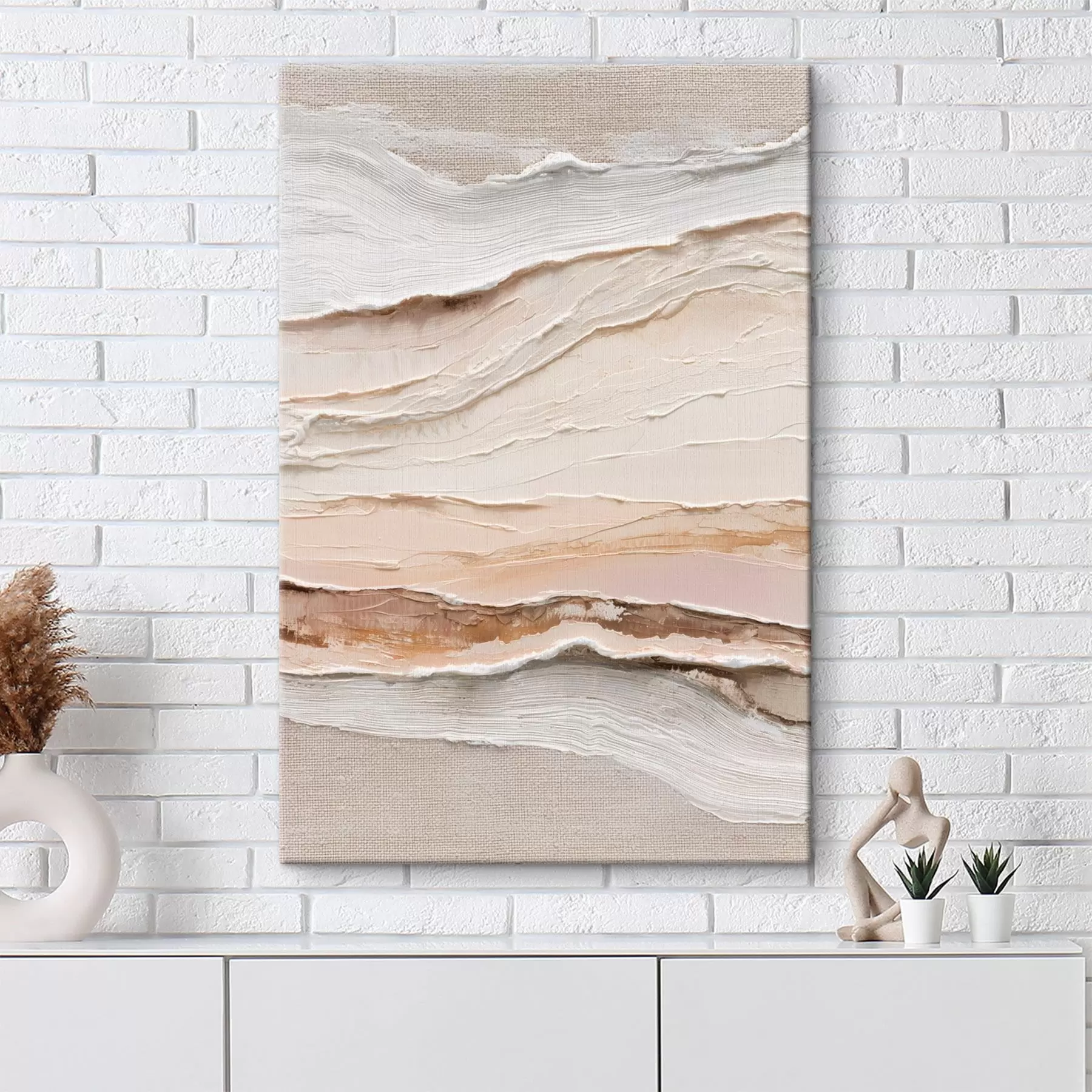 Obraz Vrstvená kompozícia v pieskových a krémových odtieňoch s47966