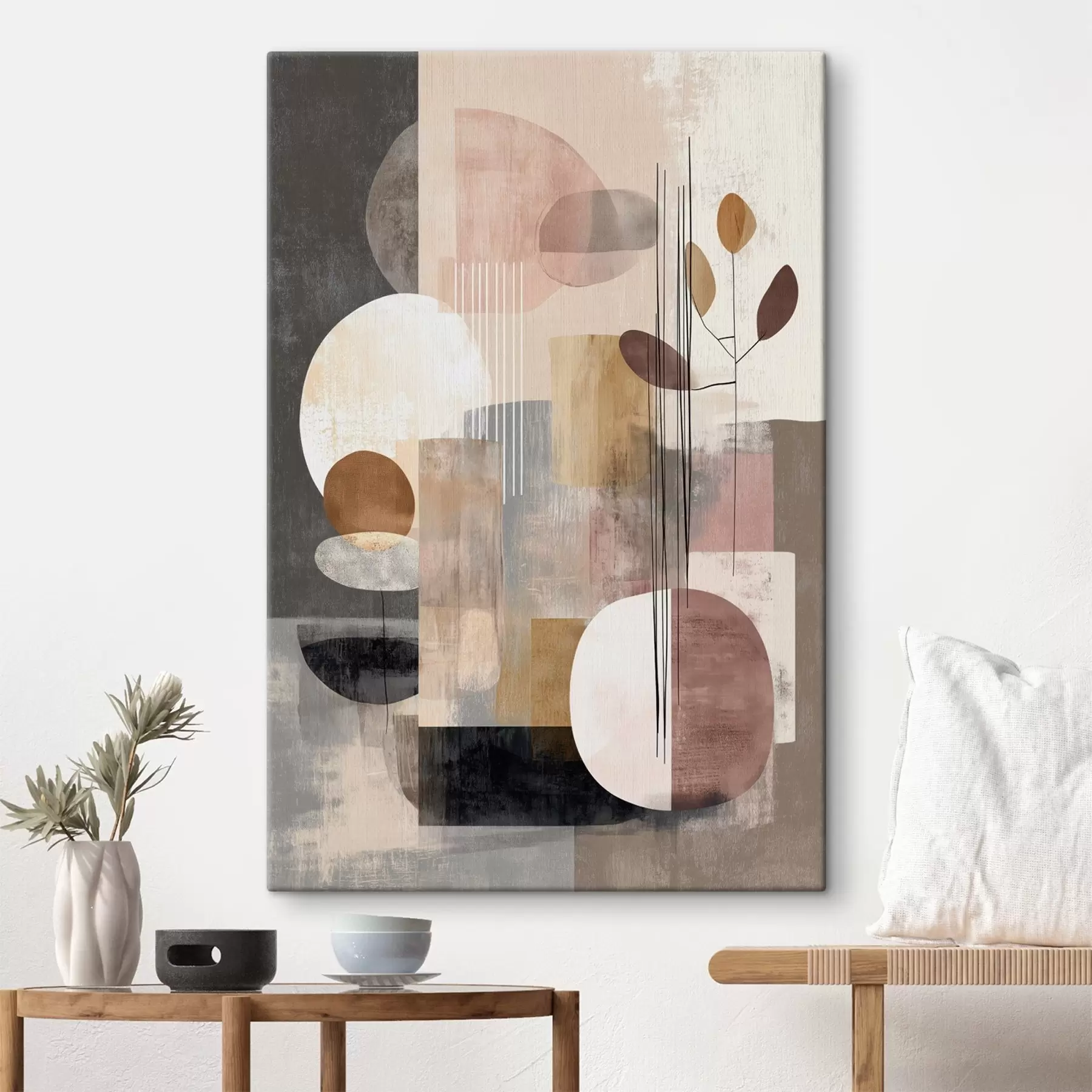 Fototapety Kolláž s botanickými prvkami v štýle digitálnej maľby s47981