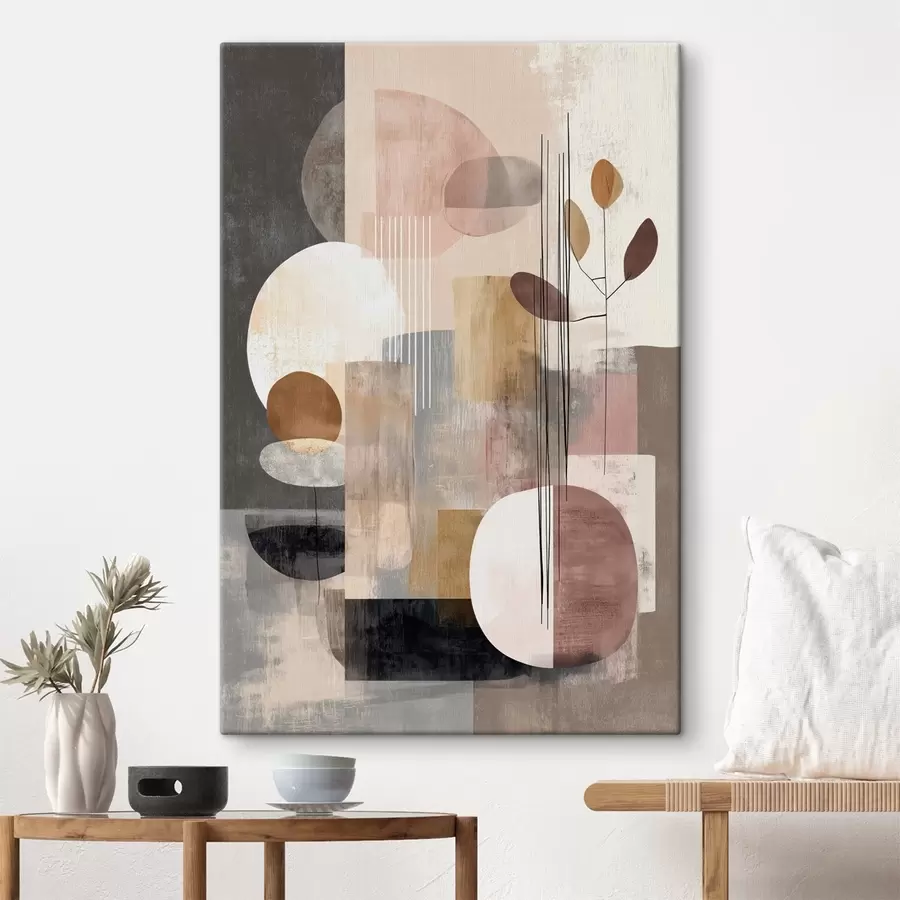 Obraz Kolláž s botanickými prvkami v štýle digitálnej maľby s47981