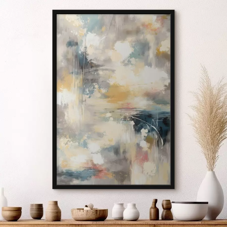 Fototapety Abstraktné umelecké dielo v tlmených tónoch v minimalistickom štýle f47972