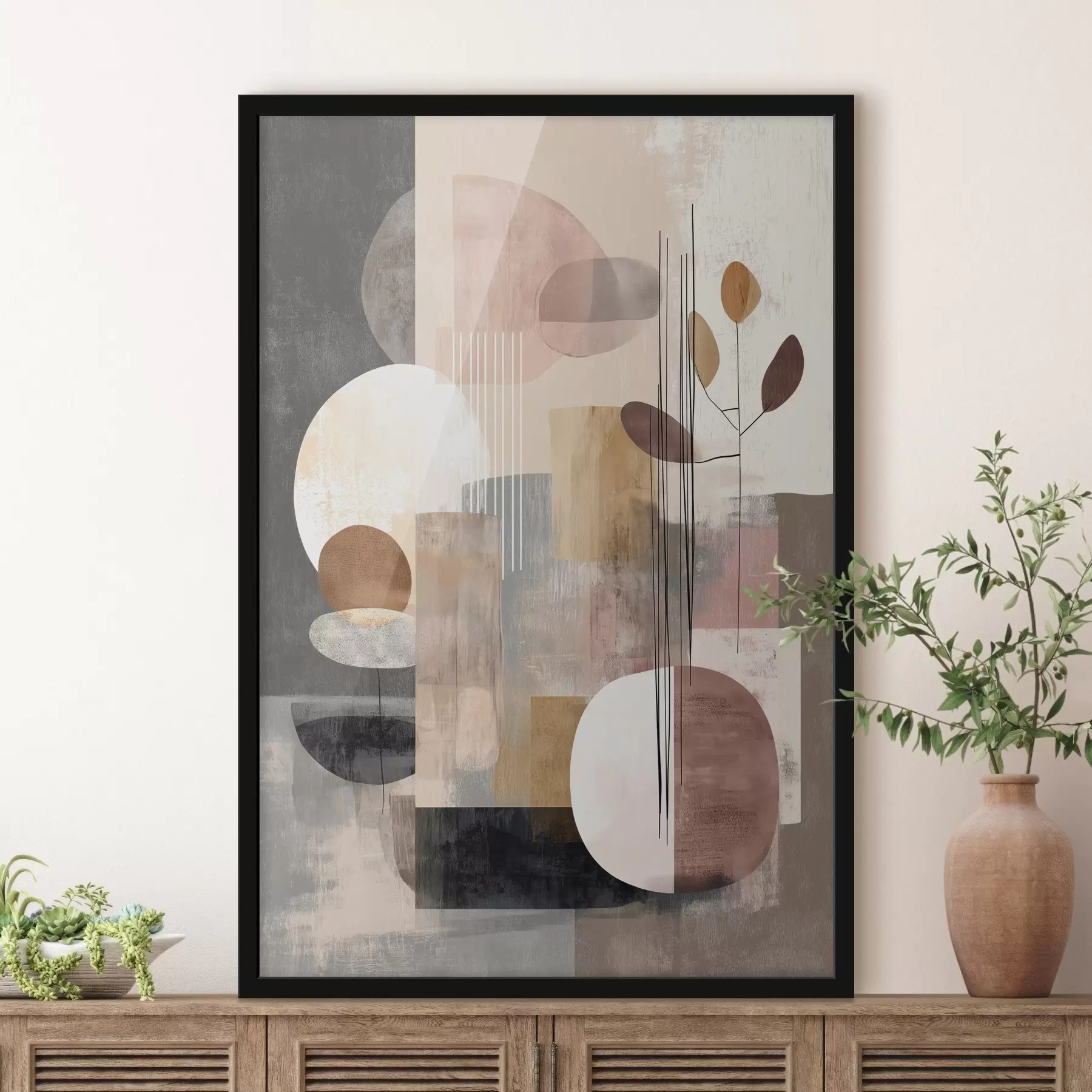 Fototapety Kolláž s botanickými prvkami v štýle digitálnej maľby f47981