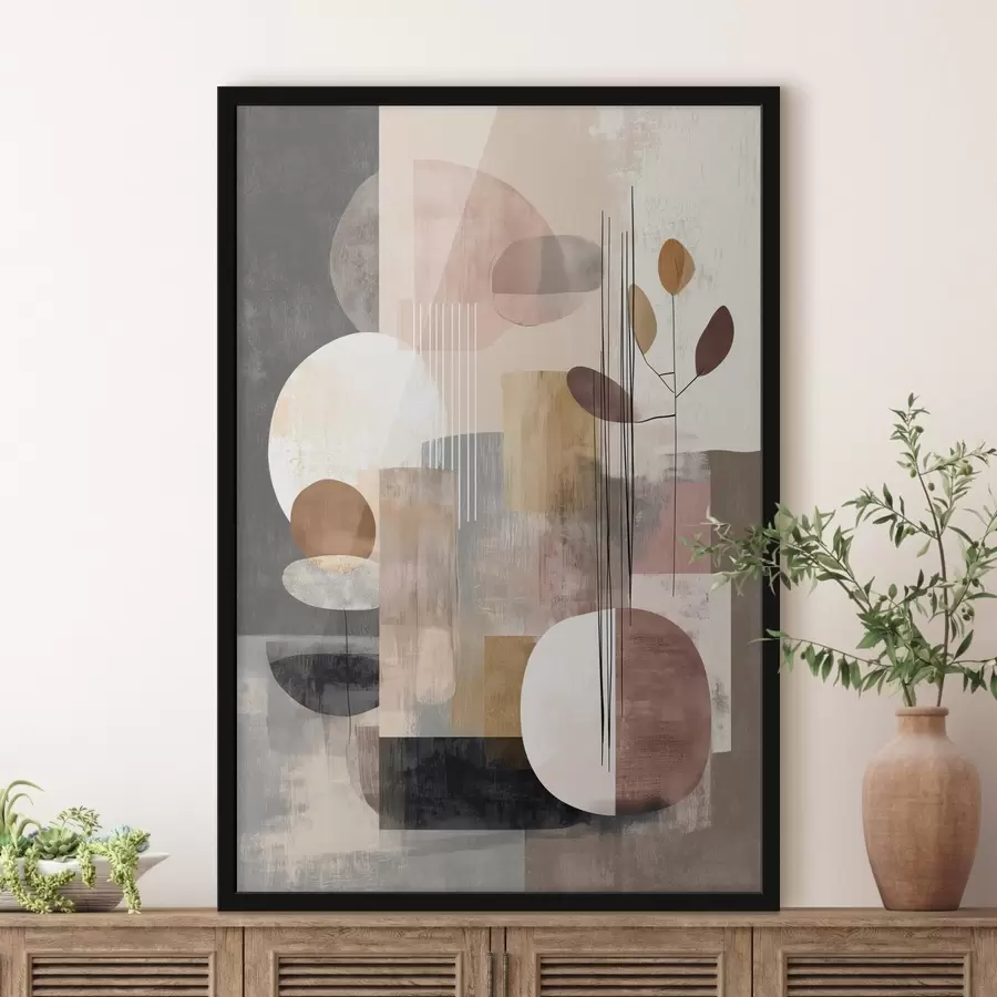 Fototapety Kolláž s botanickými prvkami v štýle digitálnej maľby f47981