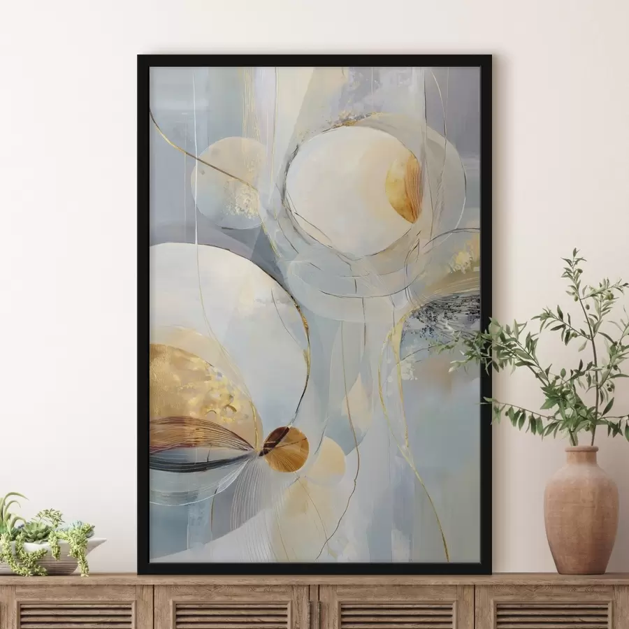 Fototapety Vrstvené umelecké dielo v chladnej farebnej palete f47982