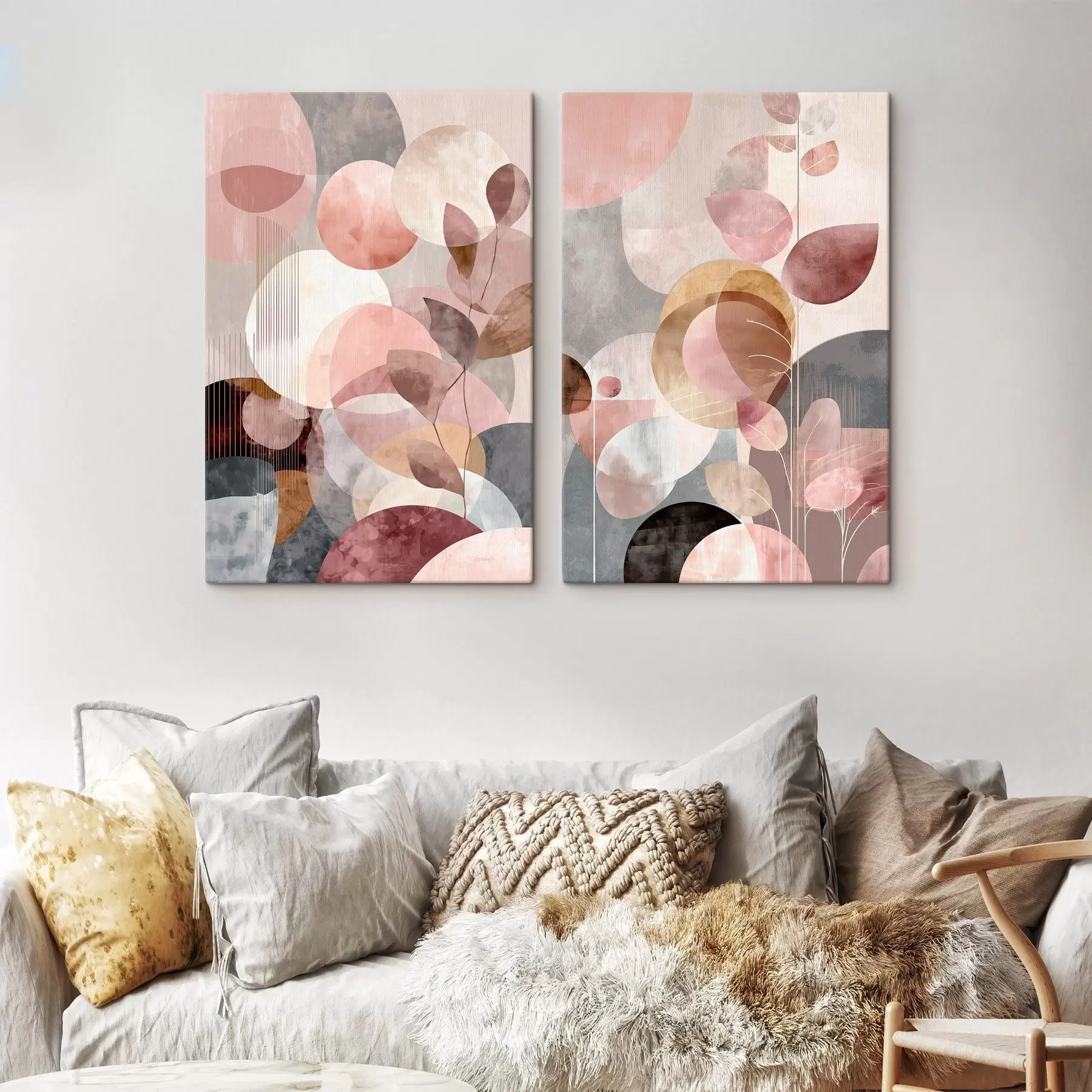 Obraz Kompozícia priehľadných kruhov a elegantných stoniek m30035