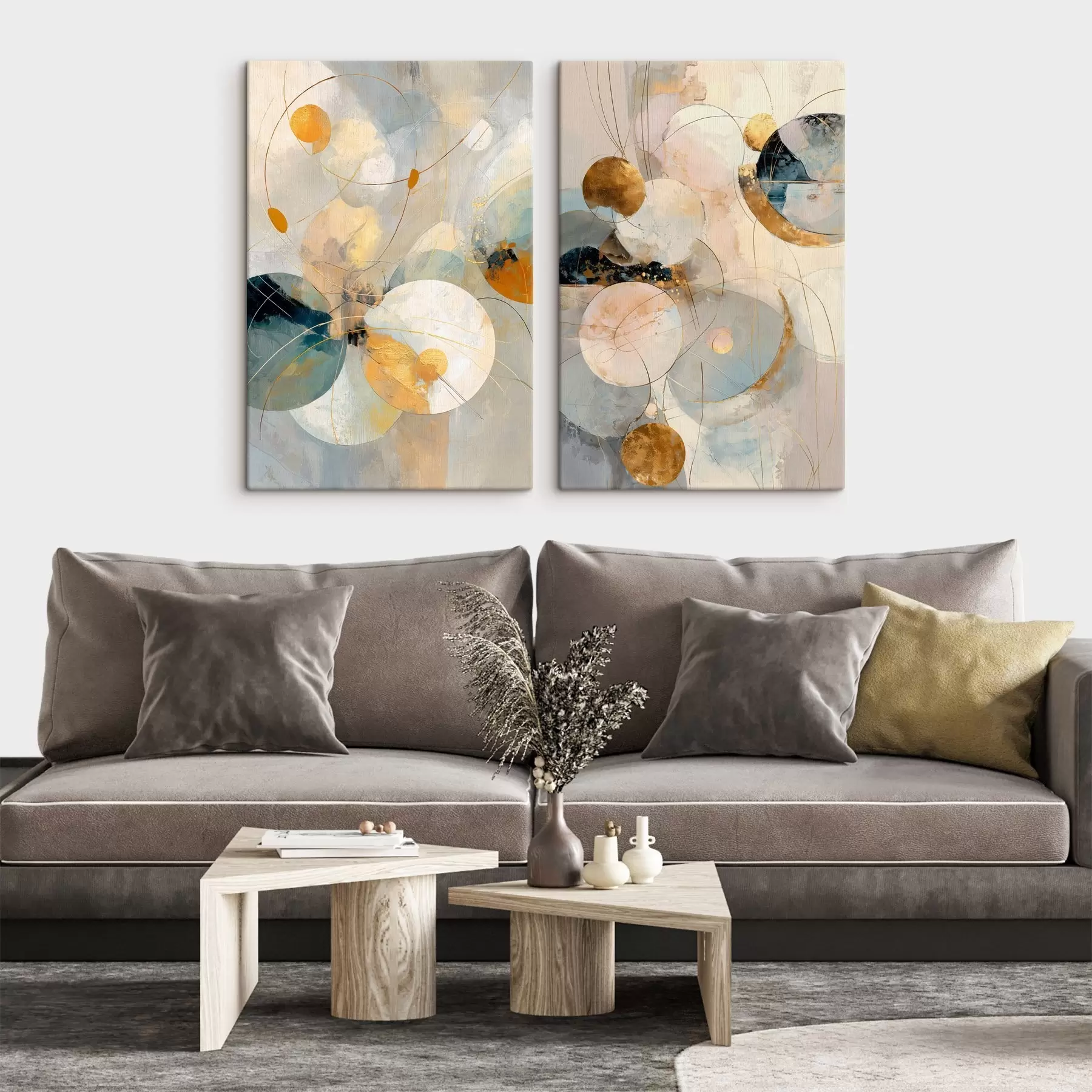 Obraz Dekoratívne umenie v modro-krémových odtieňoch s jemným svetelným efektom m30039