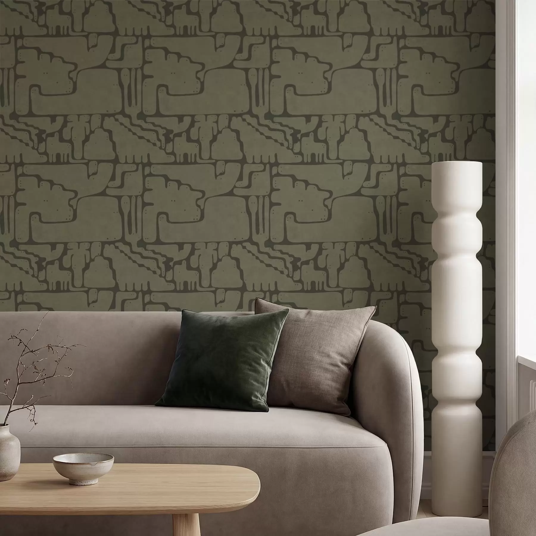 Fototapety Abstraktný organický vzor v zelených odtieňoch a01122