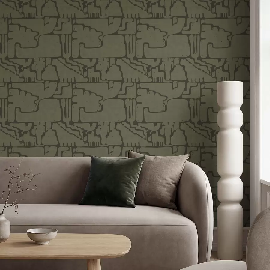 Fototapety Abstraktný organický vzor v zelených odtieňoch a01122