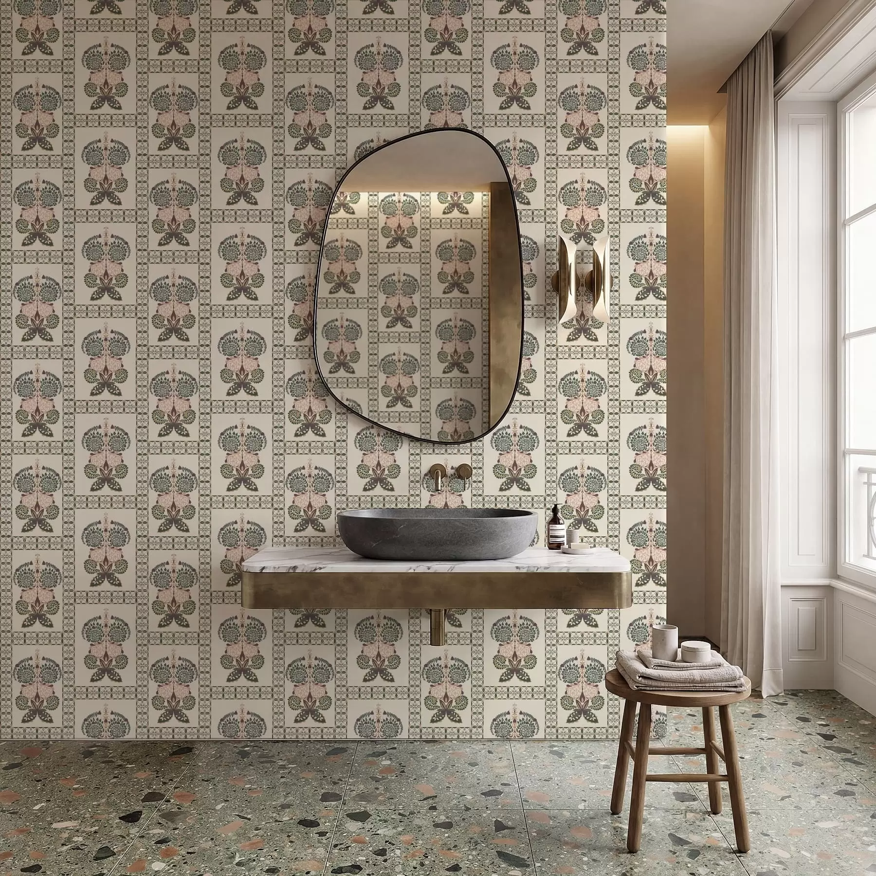 Fototapety Dekoratívny vzor s motýľmi a kvetmi a01125