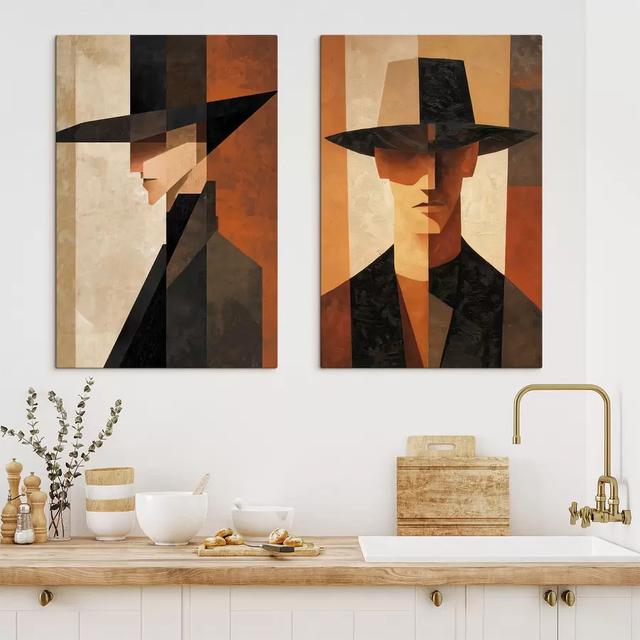Obraz Geometrický portrét muža v klobúku m30157