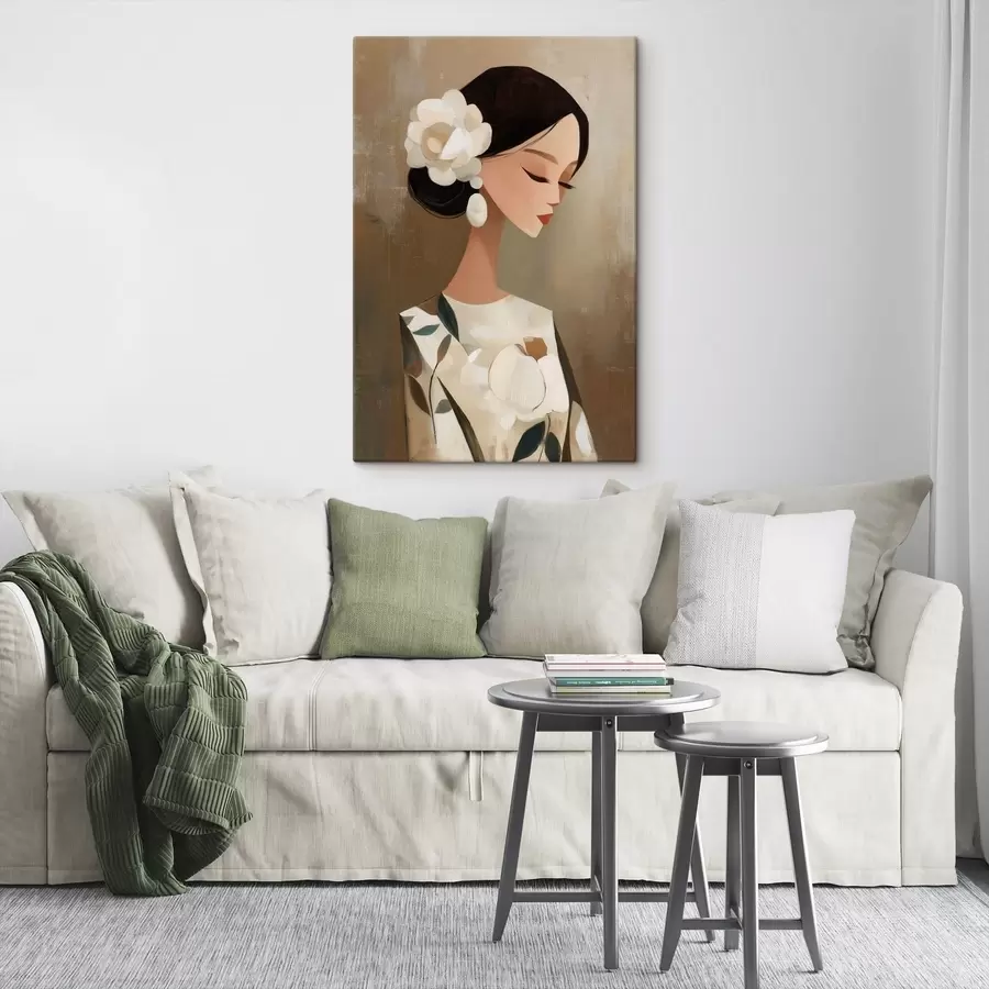 Obraz Dievča s kvetmi vo vlasoch s48232