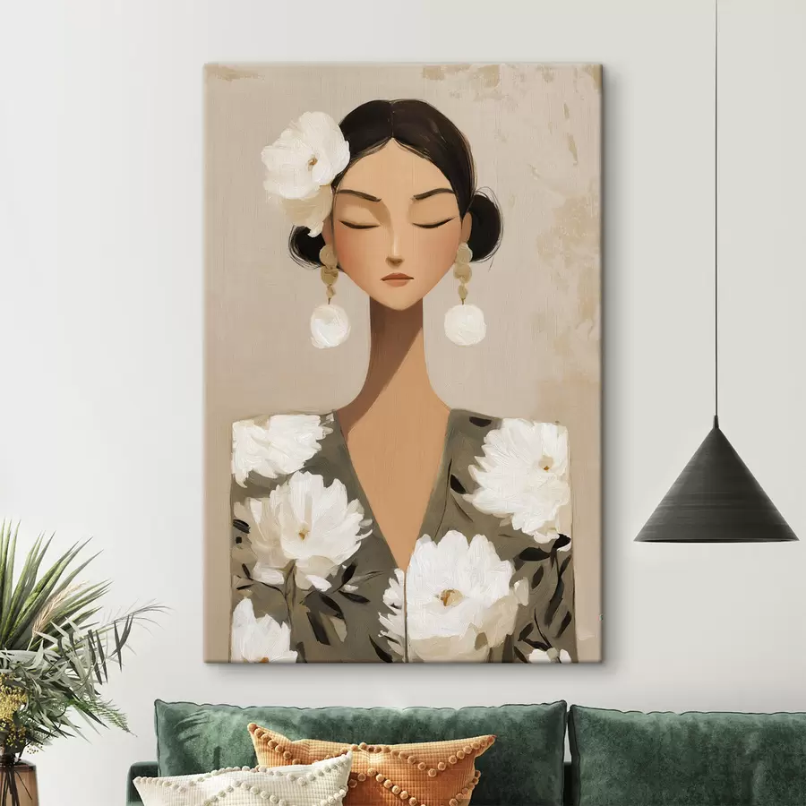 Obraz Dievča s kvetmi vo vlasoch s48233