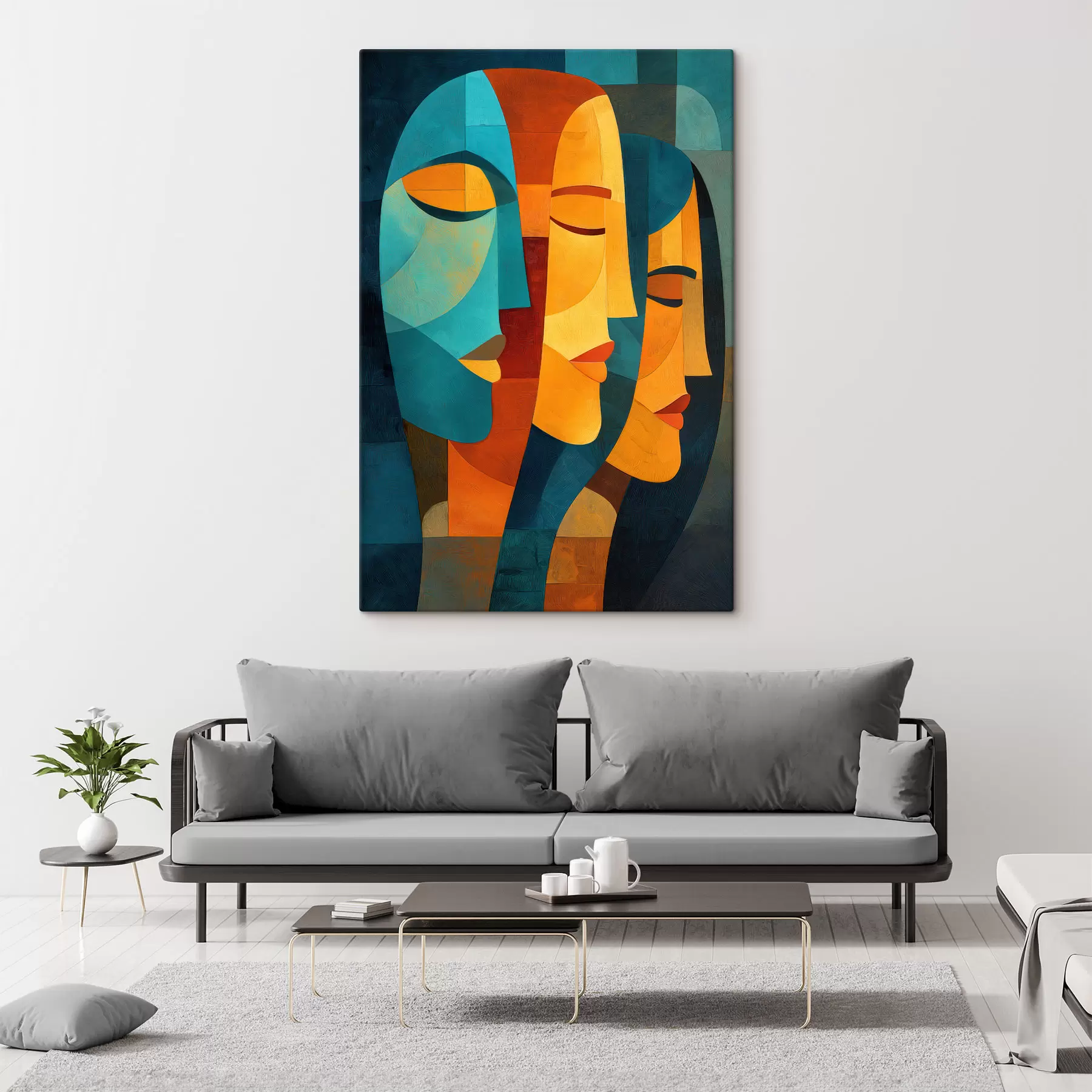 Obraz Geometrické ženské profily s48256