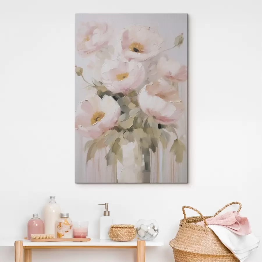 Obraz Abstraktné kvety vo váze, imitácia maľby s48264