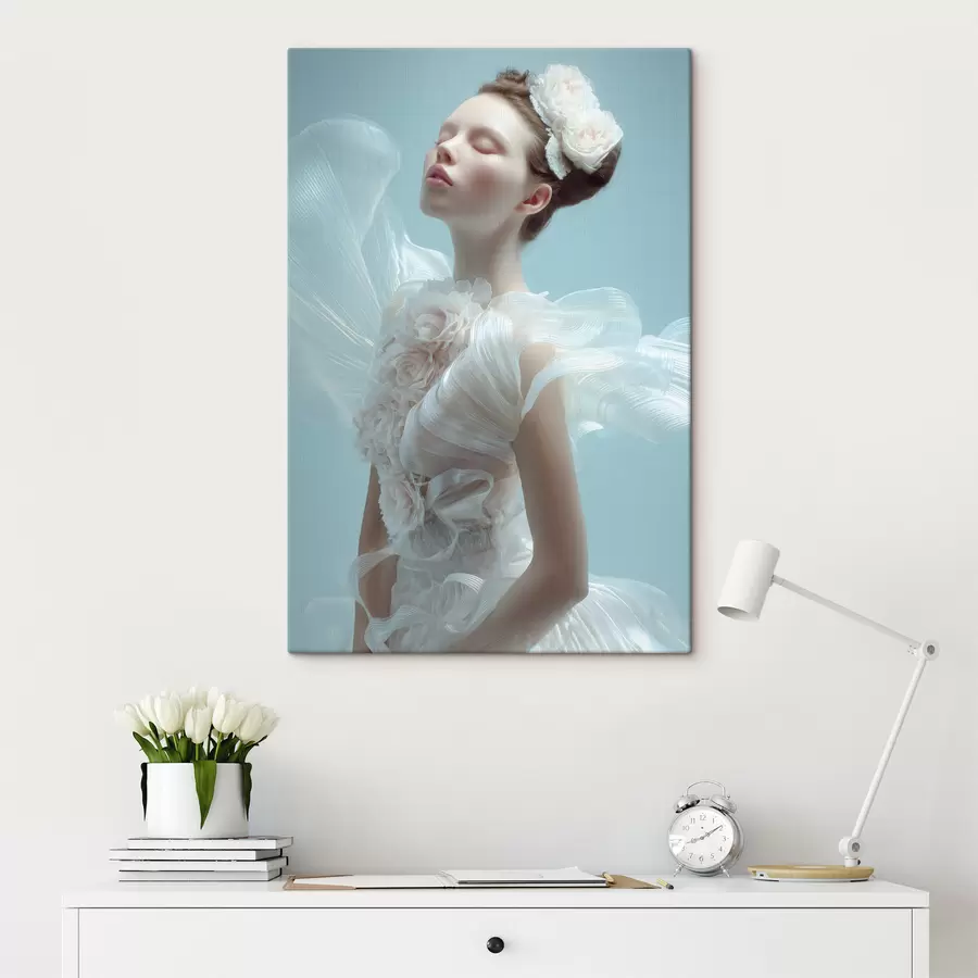 Obraz krehká dievčina v bielych šatách s48287