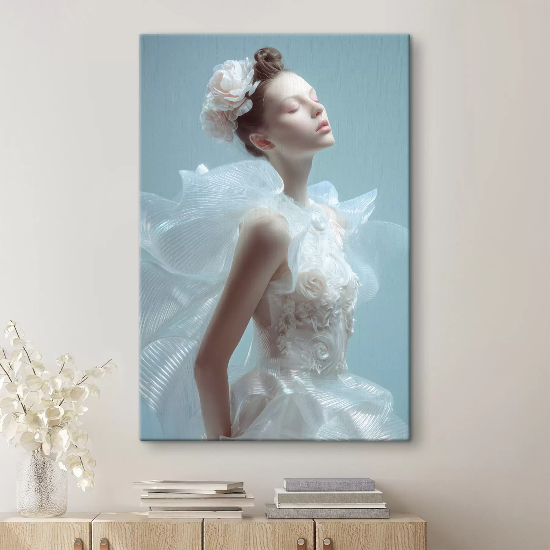 Obraz krehká dievčina v bielych šatách s48288