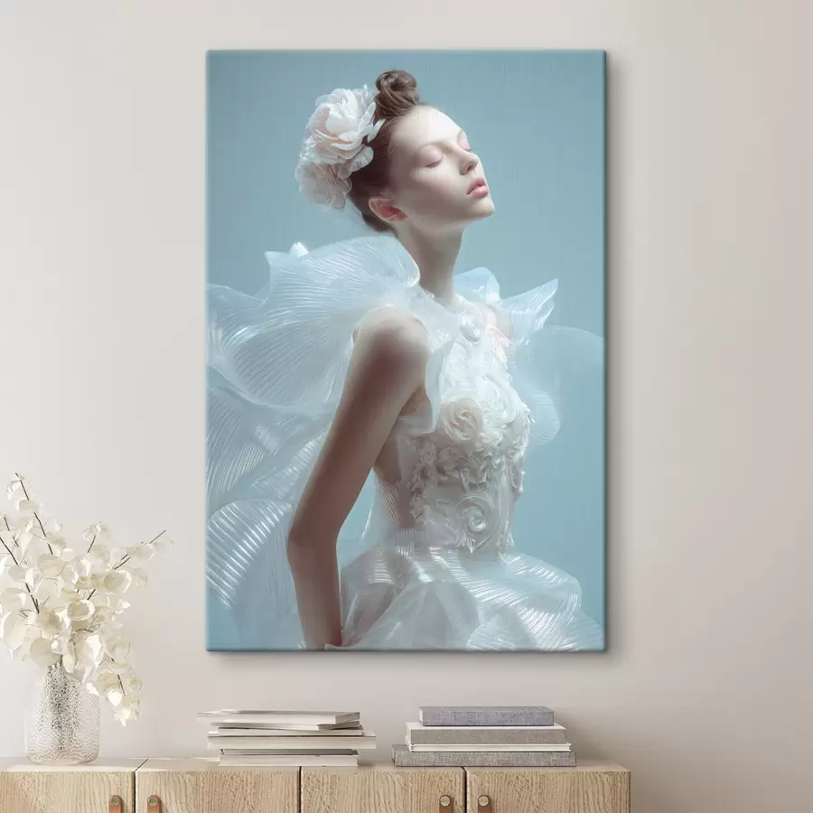 Obraz krehká dievčina v bielych šatách s48288