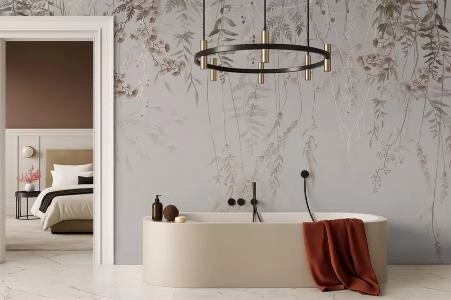 Fototapety Jemné visiace trávy na svetlom pozadí w05320v2