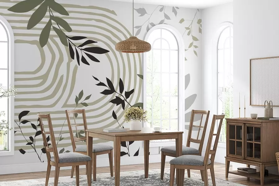 Fototapety Abstraktné siluety rastlín a línie w05374v1