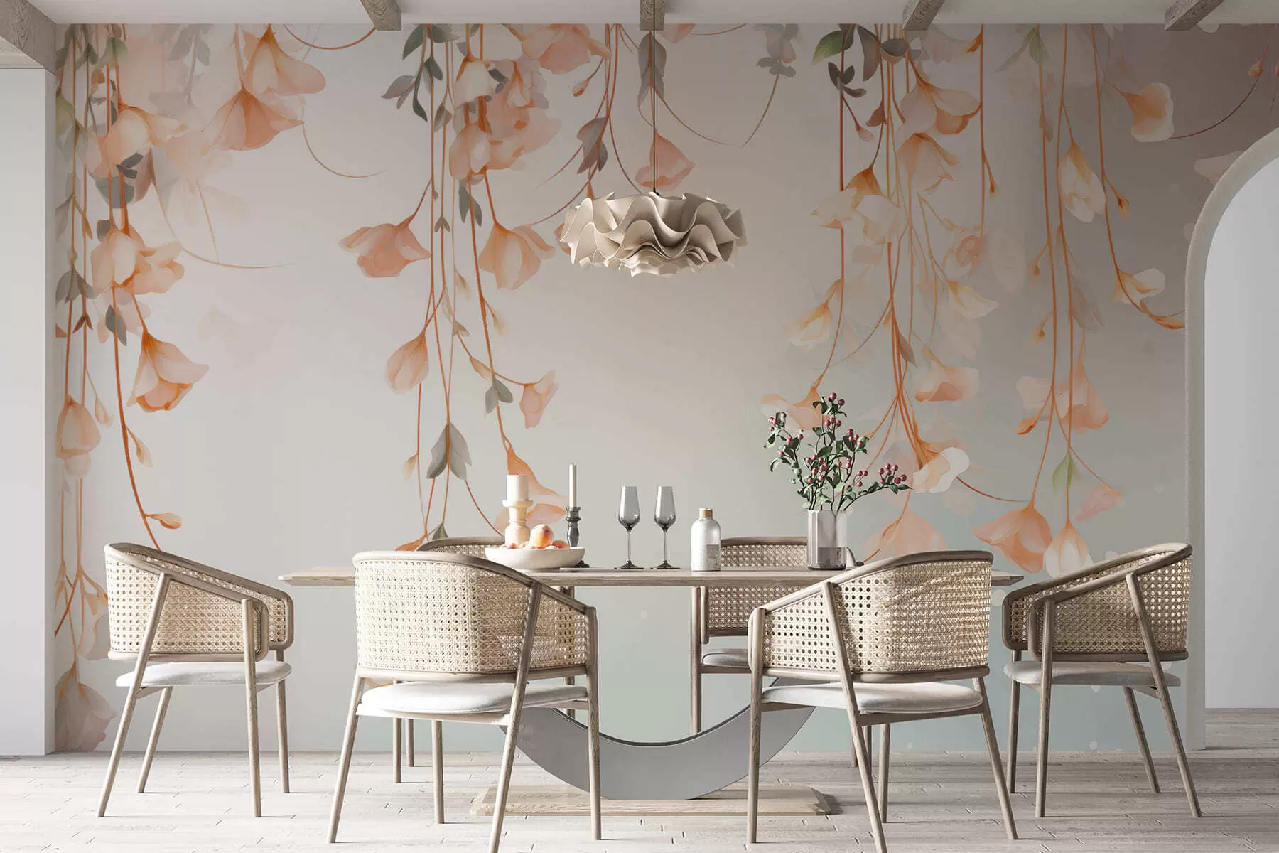 Fototapety Zavesené kvetinové vetvy w05344