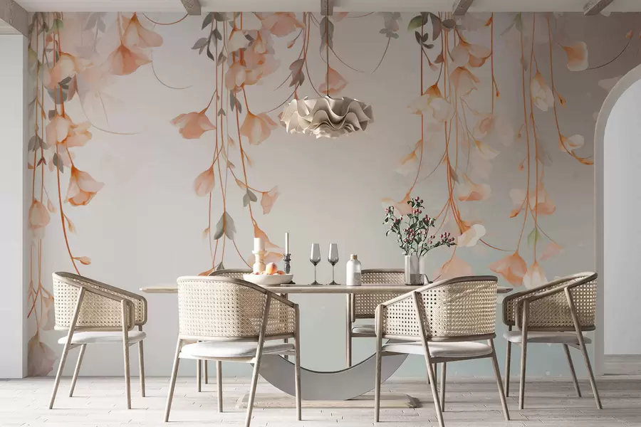 Fototapety Zavesené kvetinové vetvy w05344