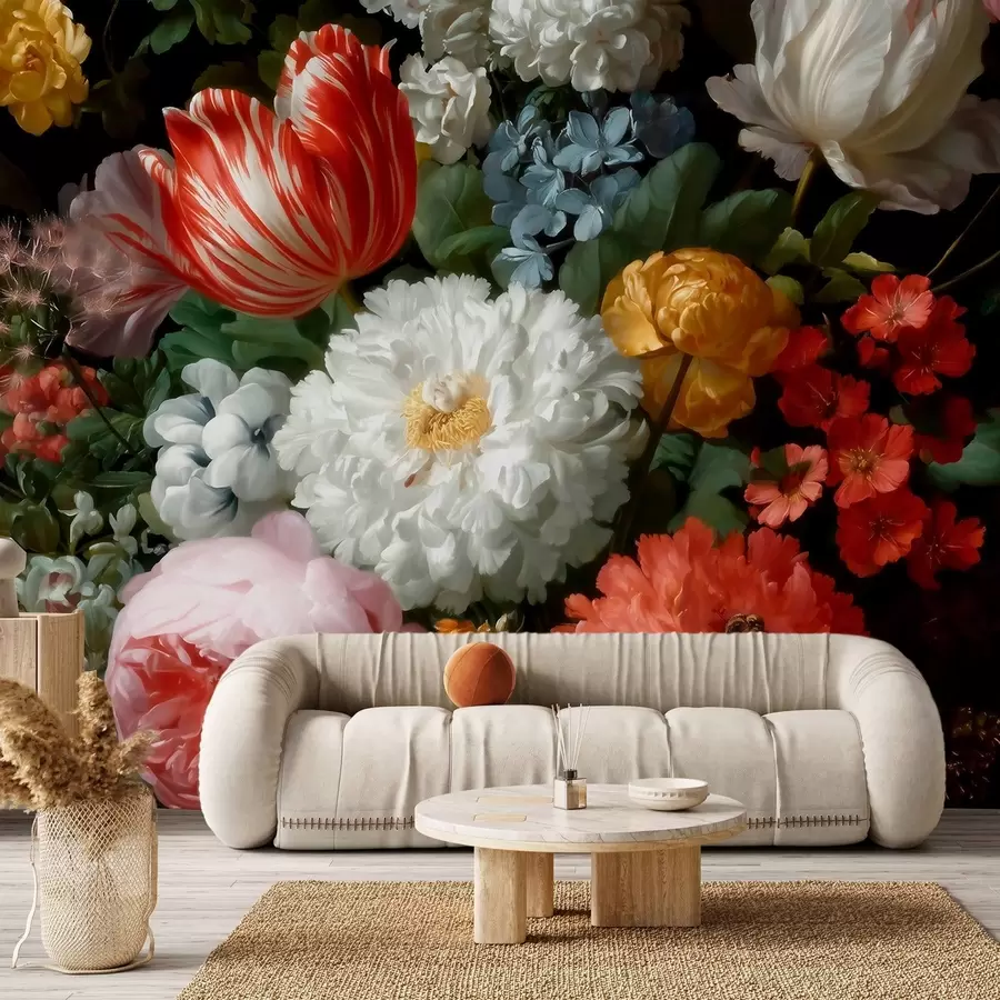 Fototapety Luxusná kvetinová kompozícia z jarných záhrad w09676