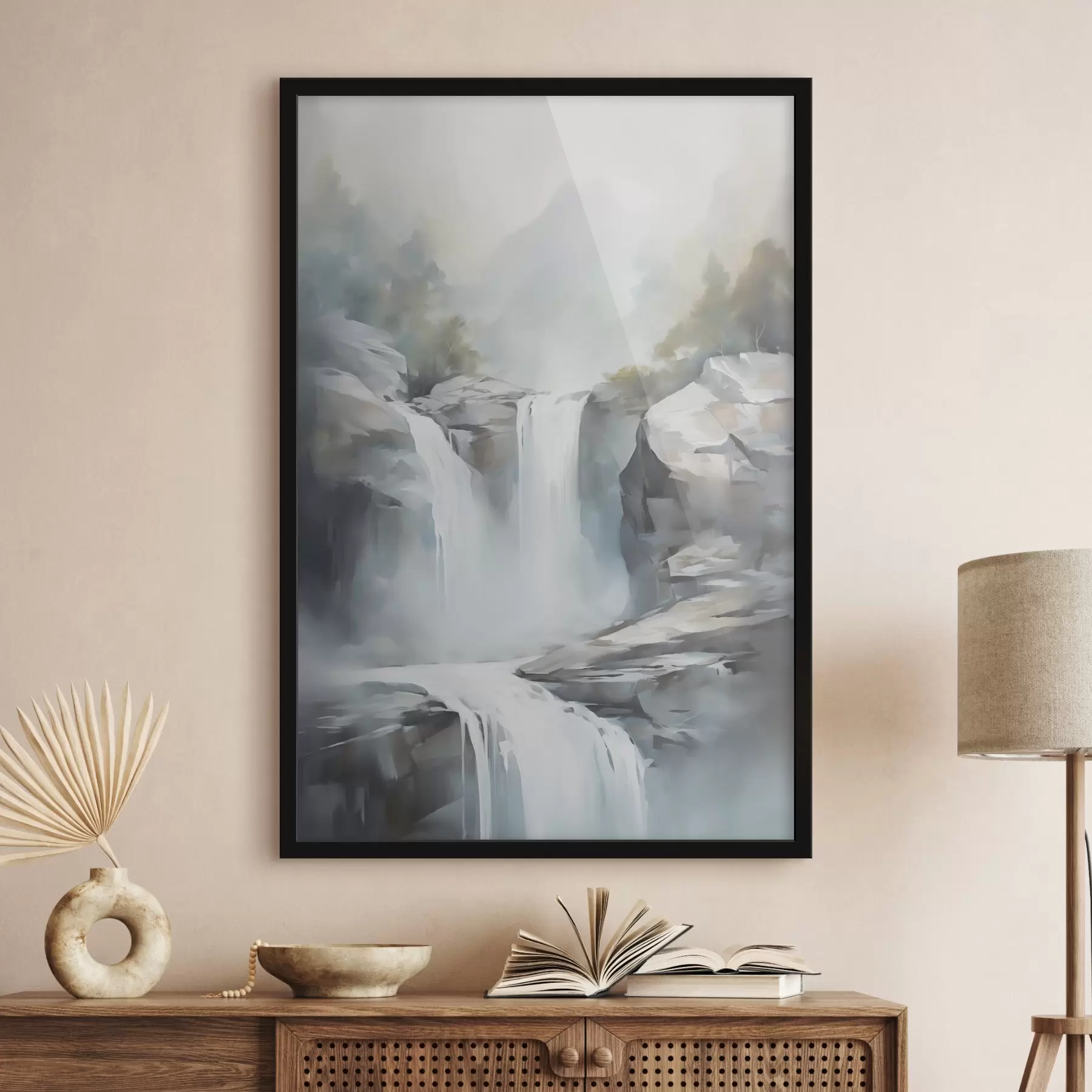 Fototapety Maľba znázorňujúca vodopád f48416