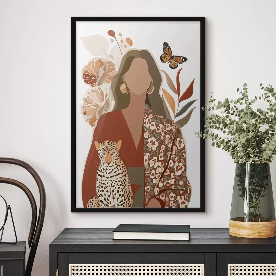 Fototapety Žena na kvetinovom pozadí f48435