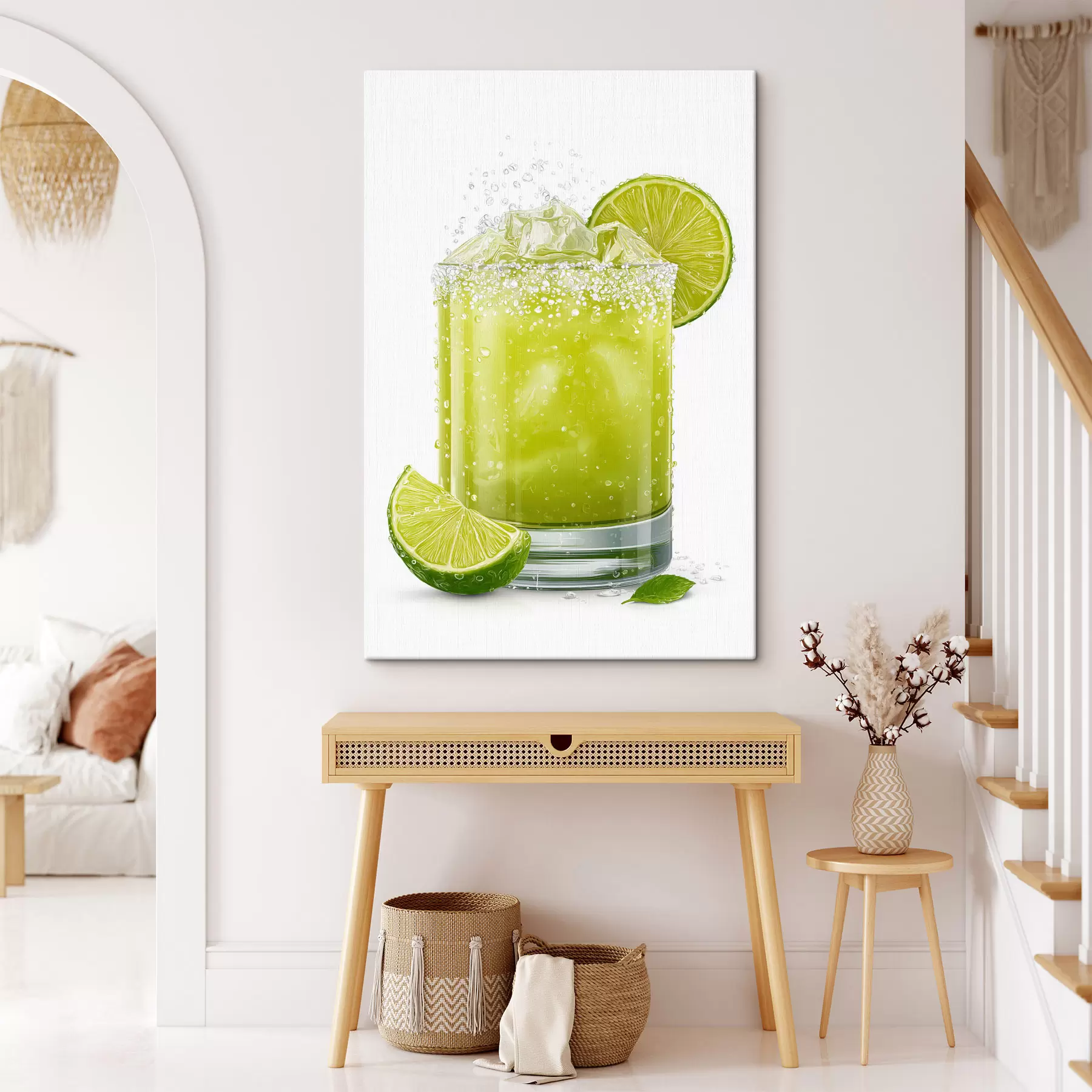 Obraz Limetkový nápoj v pohári s48446
