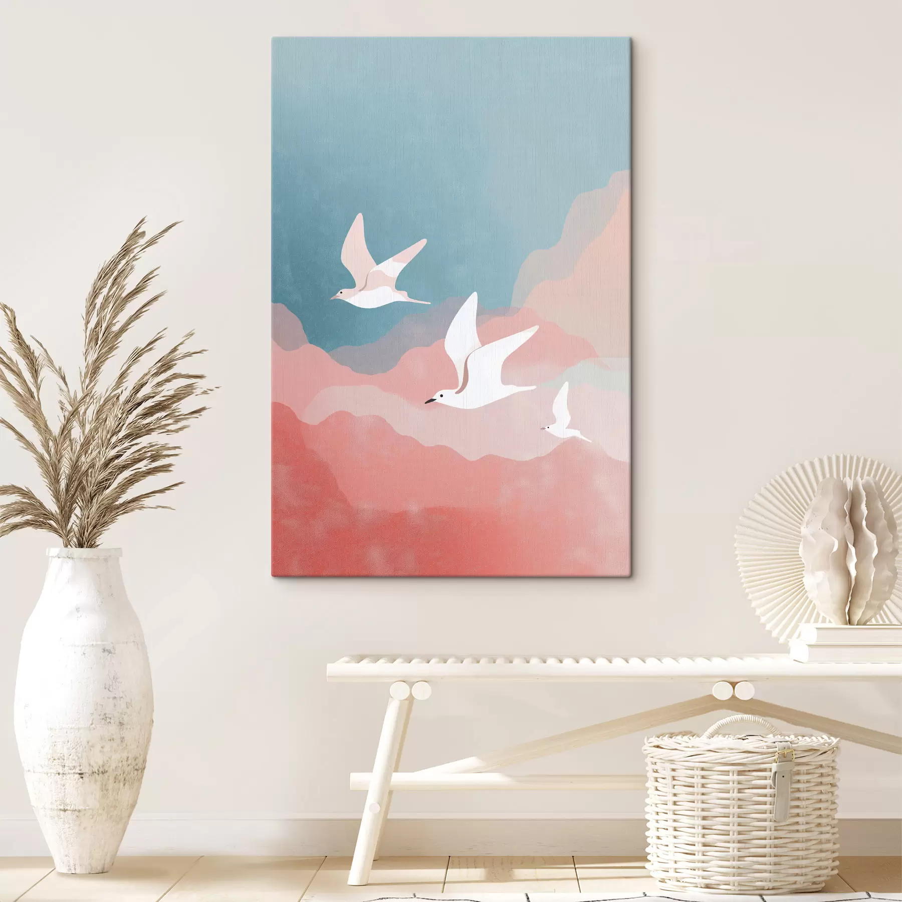 Obraz Scéna s lietajúcimi vtákmi s48454