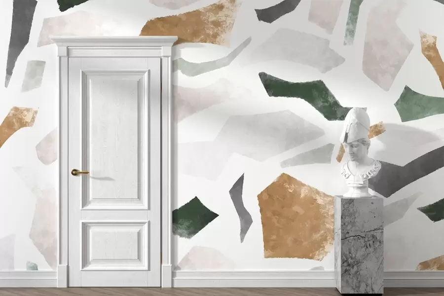 Fototapety Abstraktné textúrované fragmenty v zelených a béžových odtieňoch w05146