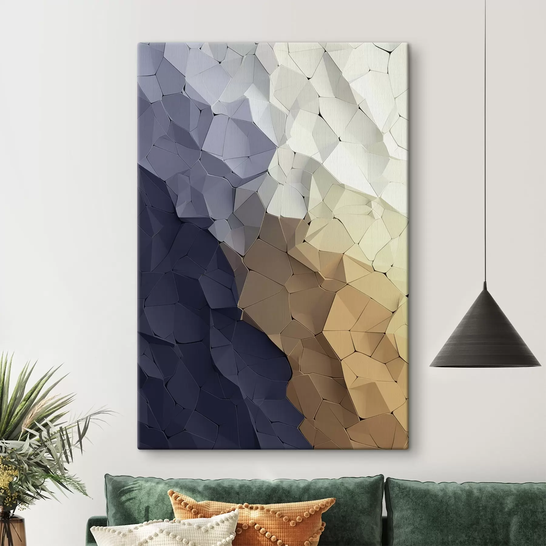 Obraz Geometrická abstrakcia v béžovej a grafitovej farbe, moderné umenie s textúrou s48478