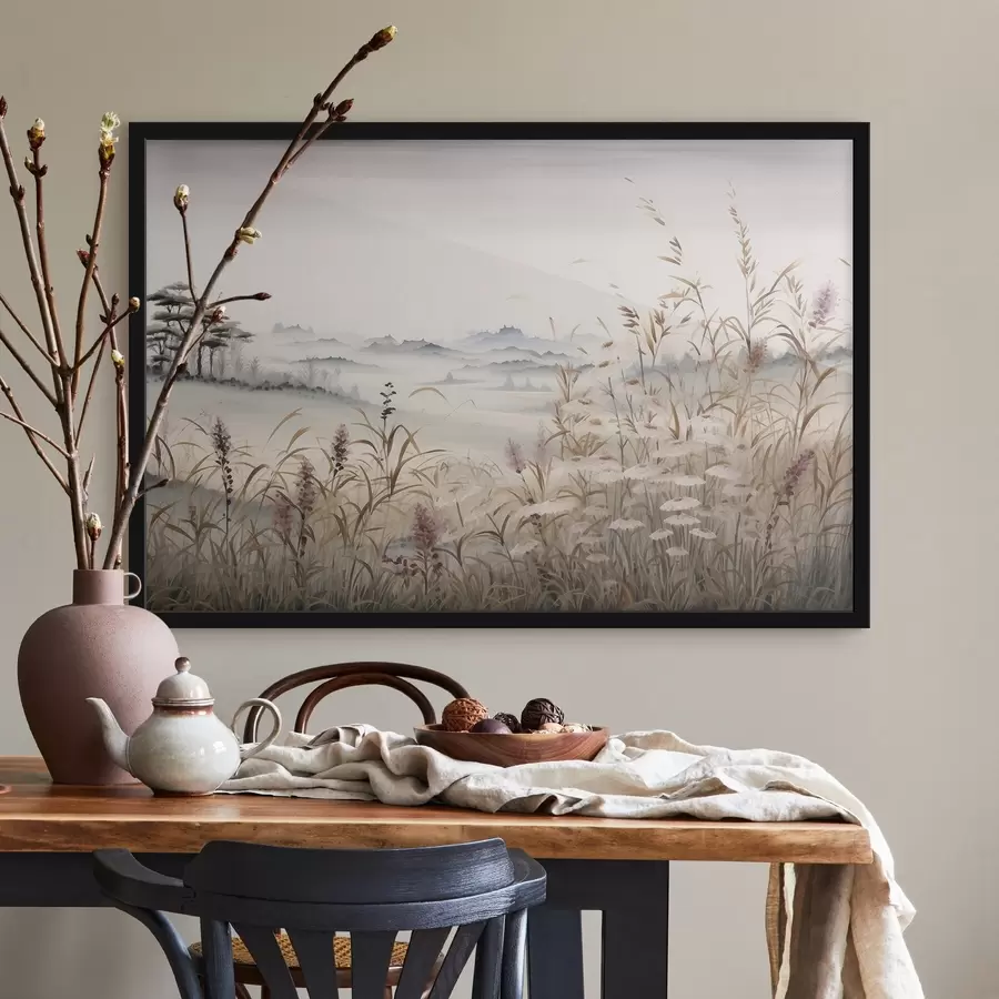 Fototapety Zamračená krajina s trávou f48481