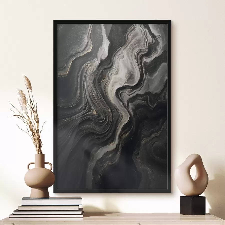 Fototapety Čierny mramor so žilkami f48482