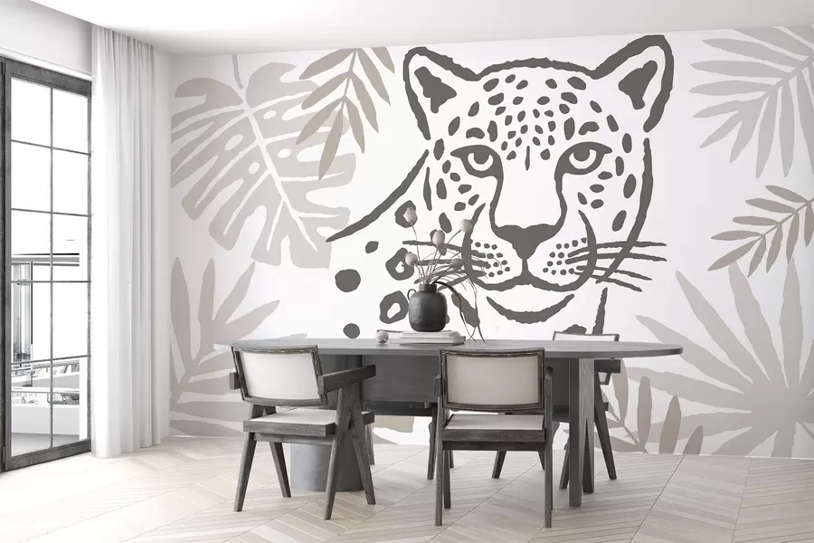 Fototapety Leopard v lístí w05396