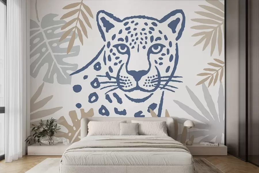 Fototapety Leopard v lístí w05396v2