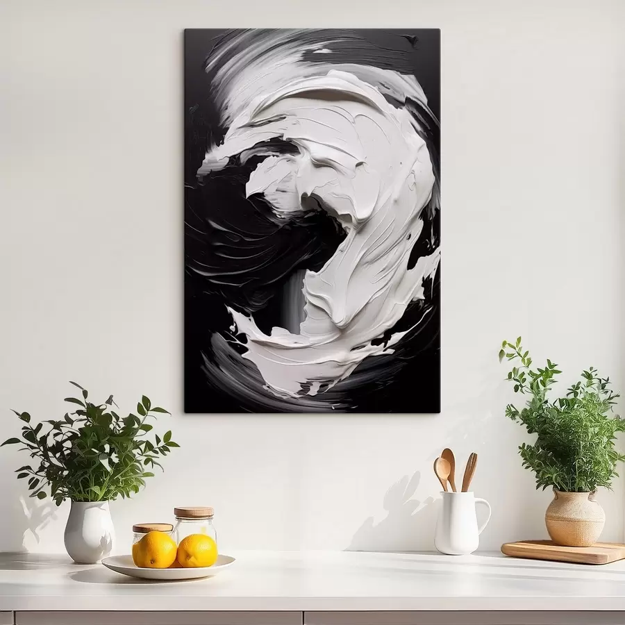 Obraz Abstraktné čierno-biele textúrované ťahy s48333