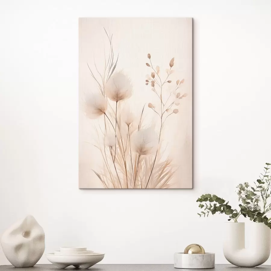 Obraz Krehké poľné rastliny v béžových odtieňoch s48346