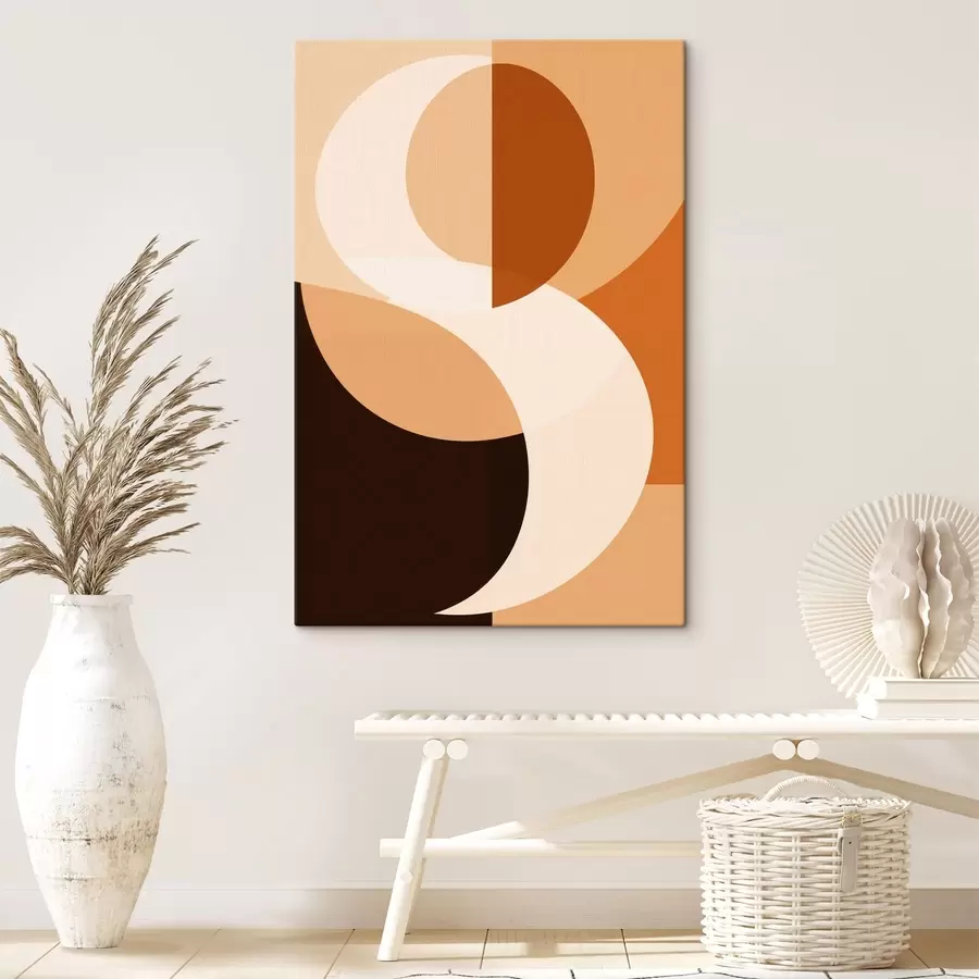 Obraz Geometrické tvary v teplých béžových a hnedých odtieňoch s48352
