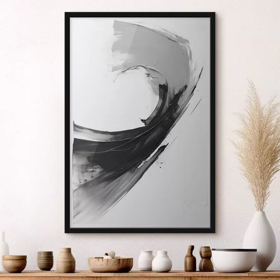 Fototapety Abstraktný čierny ťah štetcom na bielom pozadí f48326