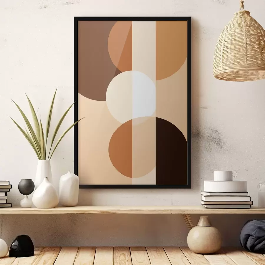 Fototapety Geometrické kruhy a tvary v teplých odtieňoch f48350