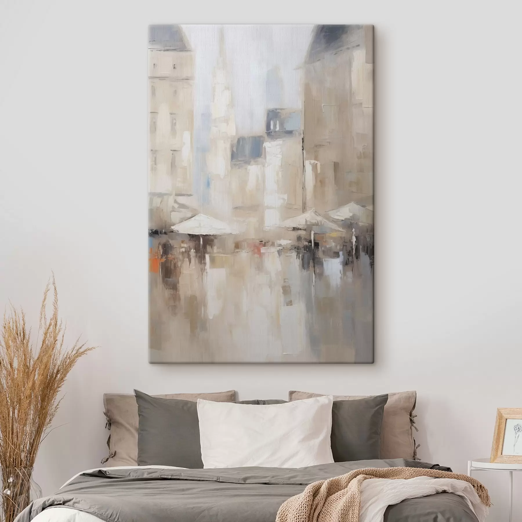 Obraz Abstraktná imitácia mestského panorámatu v maľbe s48501