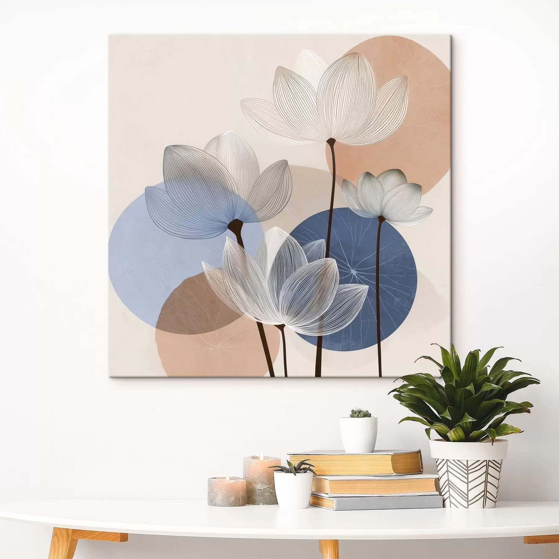 Obraz Abstraktný lotos s kruhmi s48277