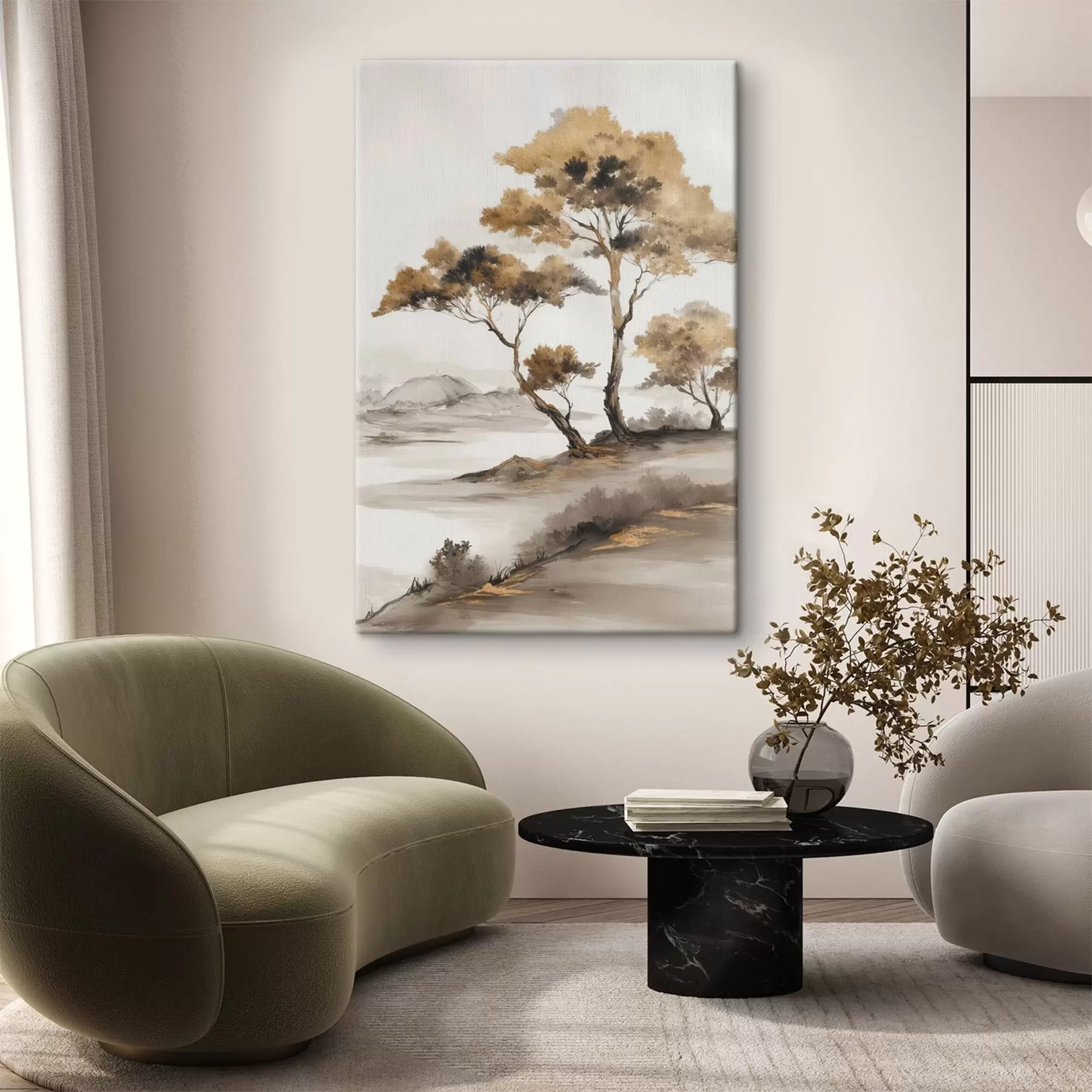 Obraz Abstraktná krajina so stromami s48512