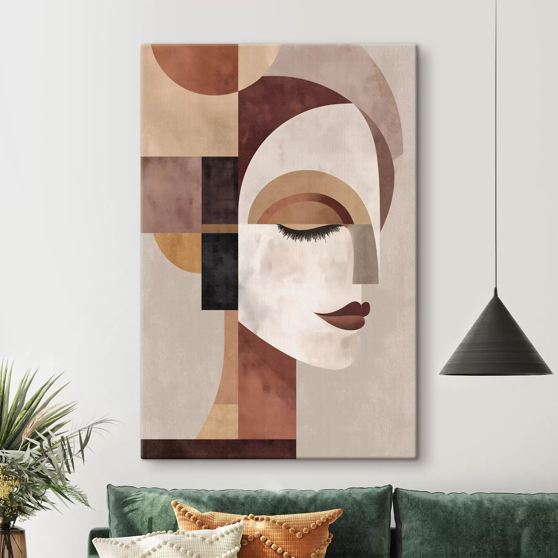 Obraz abstraktná ženská tvár z profilu s48523