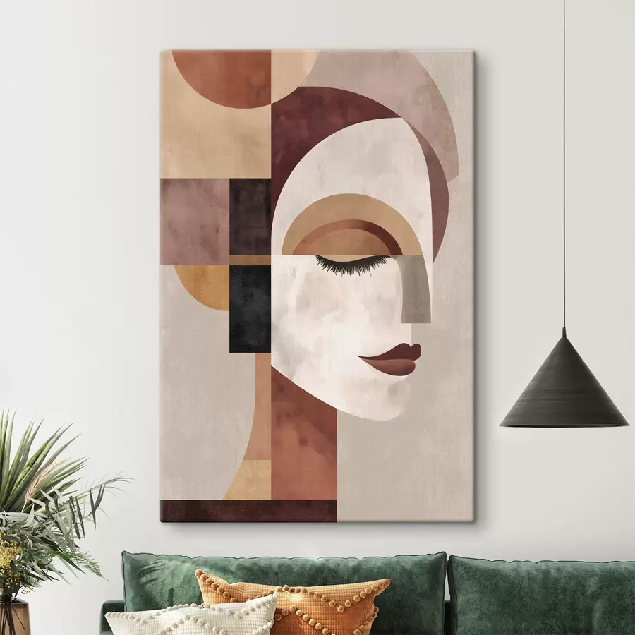 Obraz abstraktná ženská tvár z profilu s48523
