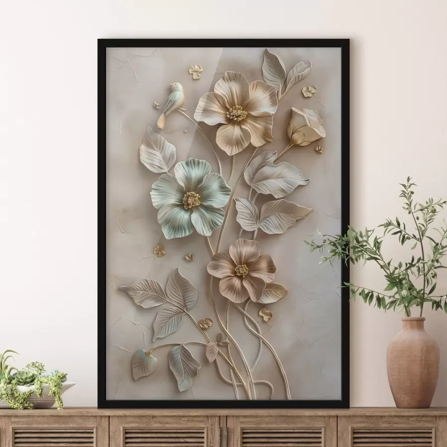 Fototapety kvitnúca marhuľová vetvička v akvarelovom štýle f48527