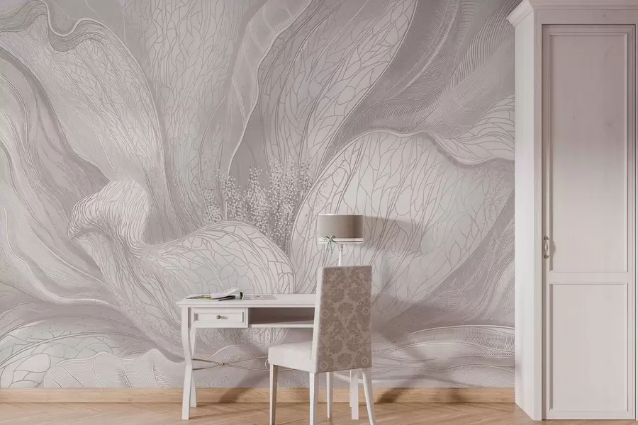 Fototapety Ľahký abstraktný kvet s plynulými líniami w05119v3